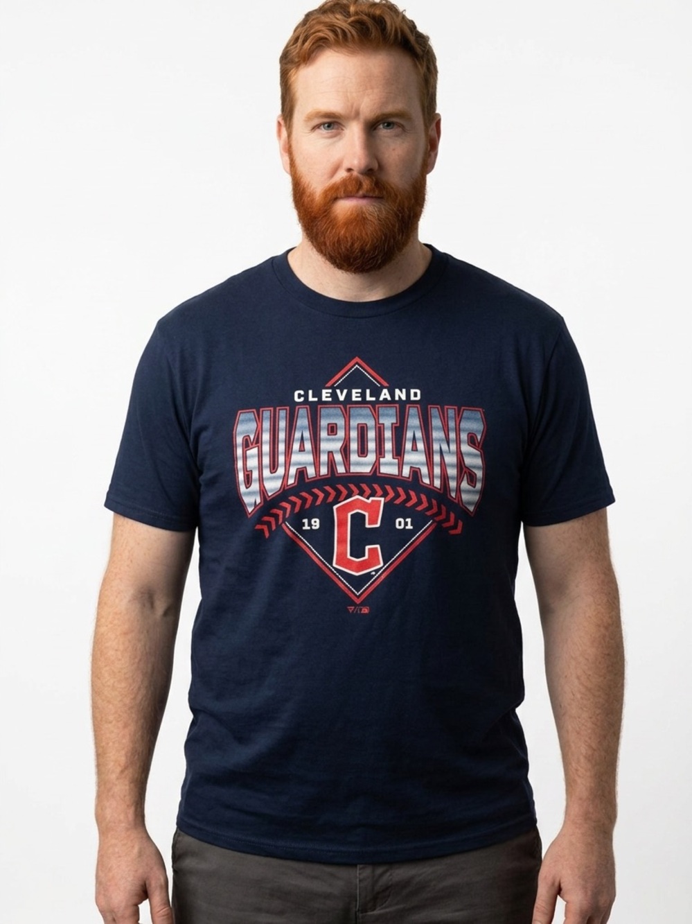 FANATICS | NEW MLB Cleveland Guardians Navy Blue Graphic Tee Men’s Size X-Large